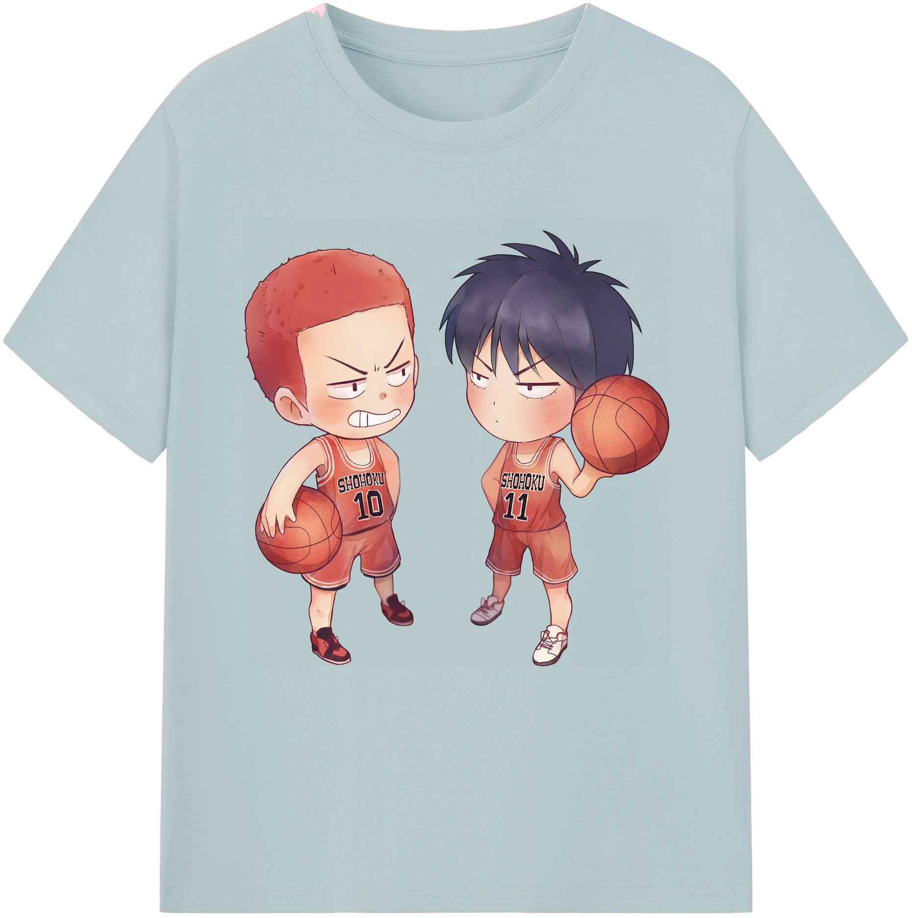 SLAM DUNK／スラムダンク 綿100％半袖Tシャツ（フロントプリント）